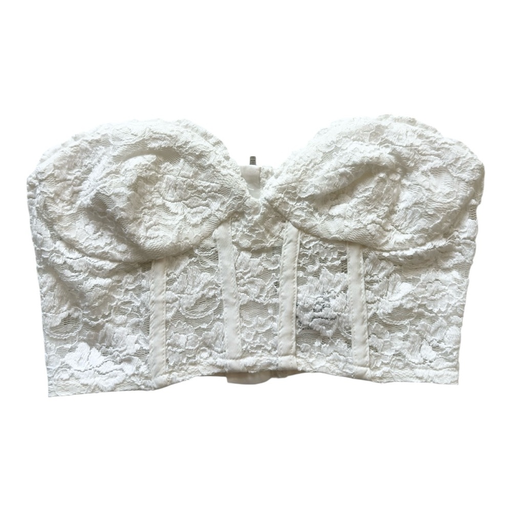 Bardot Women's Corset Bustier White Floral Size 4/XS - Picture 2 of 6